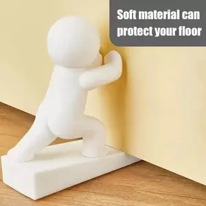 Plastic Door Stopper, Cute Person Design, Anti-Slip Base, Stable Wedge Shape, Home Office Decor, Indoor Outdoor Use