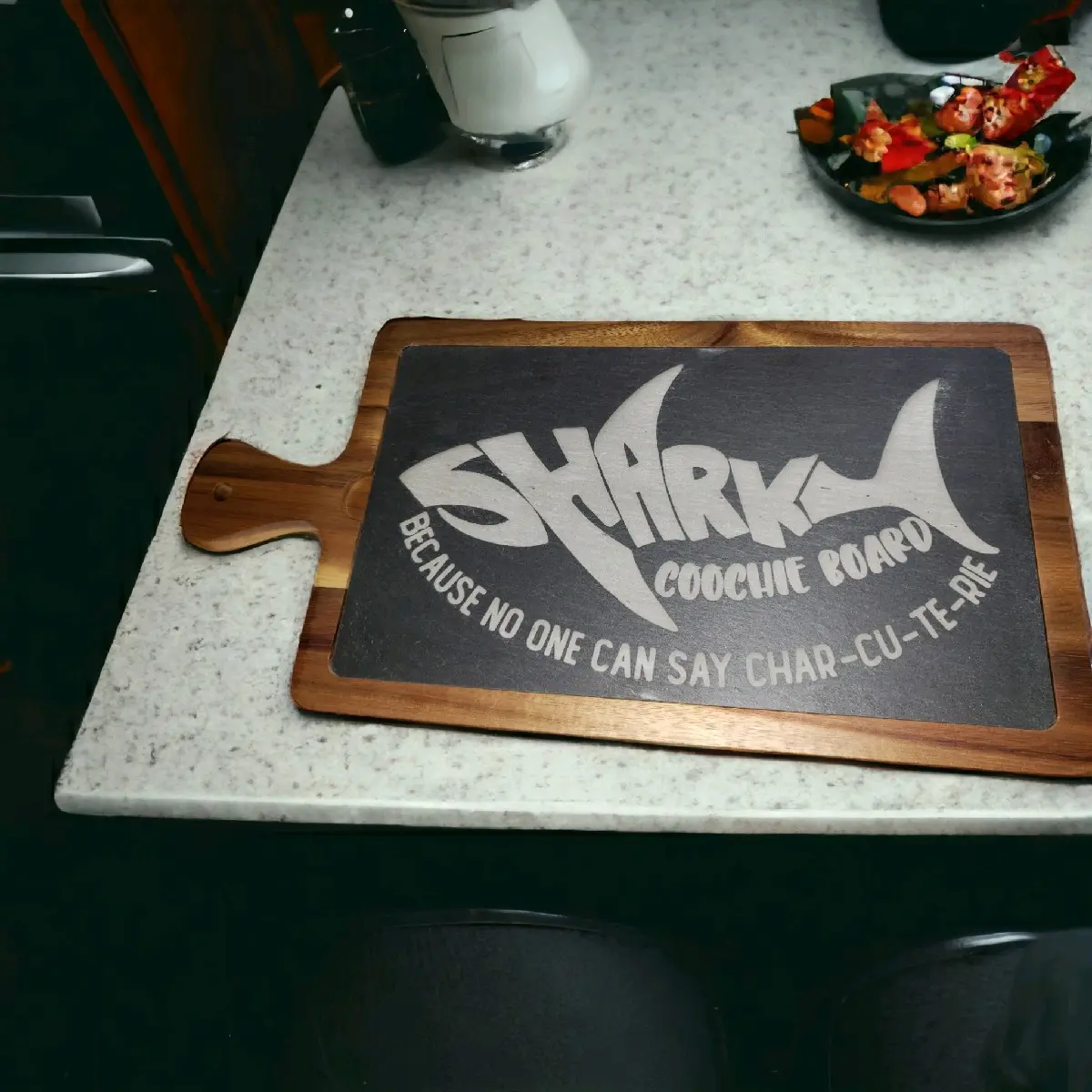 Shark Coochie Charcuterie Slate/Acacia Board