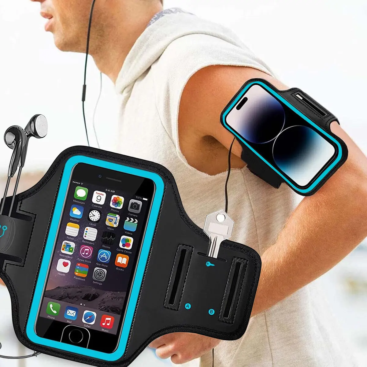 High-Quality Smart Outdoor Sports Arm Band Phone Holder with Secure Hold - Running/Cycling Accessory, Fitness Equipment, Runners, Fitness Running, Functional, High-Quality Cycling Bag, Jogging