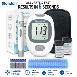 Fathersdaygift Blood Glucose Monitor Kit for Accurate Test, Diabetes Testing Kit with 100/50 Glucometer Strips, 100/50 Lancets 1 Glucometer and Lancing Devices, Portable Sugar Test Kit, No Coding Summer Wins DealsForYouDays