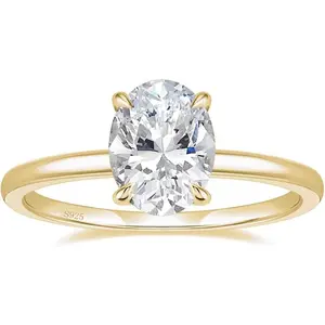 3CT 925 Sterling Silver Engagement Rings Oval Cut Solitaire Cubic Zirconia CZ Wedding Promise Rings for Her Wedding Bands for Women Size 3-11