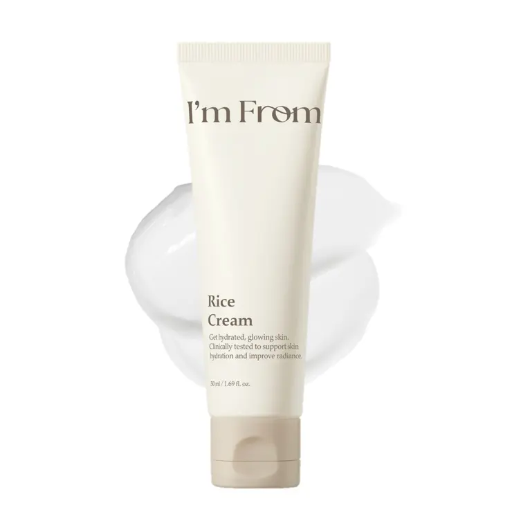 I’m From Rice Cream, Hydrating Face Moisturizer with Rice Water & Ceramide, Lightweight Barrier Cream for Dry & Combination Skin, Korean Skincare 1.69fl.oz