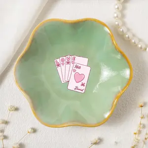 Personalized Love Flower Trinket Dish – Custom Name Center Jewelry Holder