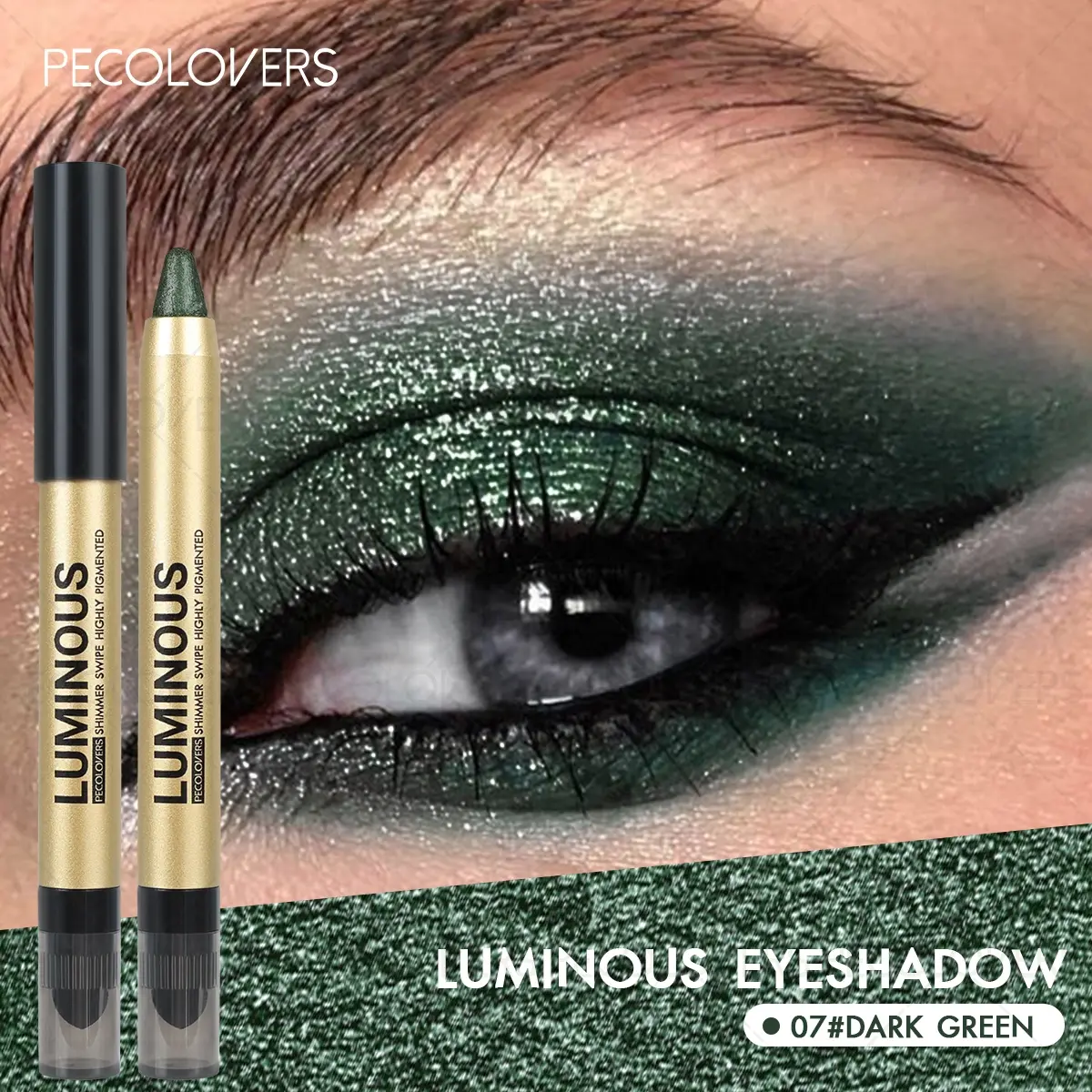 1PC Shimmer Luminous Eyeshadow Stick, Cream Texture, Shimmer Pencil Crayon, Waterproof & Long Lasting, Glitter Shimmer Eyeshadow, Metallic Shimmer Shadow- Ideal for Creating Stunning Eye Looks