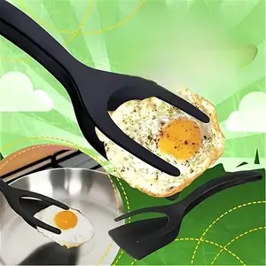 2 in 1 Egg Flipper, 1 Count Durable Plastic Non-stick Egg Spatula, Kitchen Tool for Frying Egg Roll, Burger, Fish, Sandwich, Utensils, Kitchen Utensils Gadgets