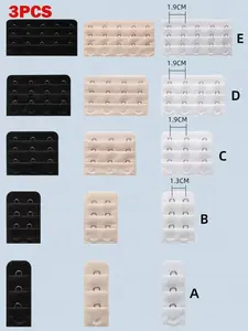 3pcs Bra Extender Straps with Hooks, Bra Extension Bands, Women's Underwear Accessories, Comfortable and Durable, Perfect for Everyday Wear