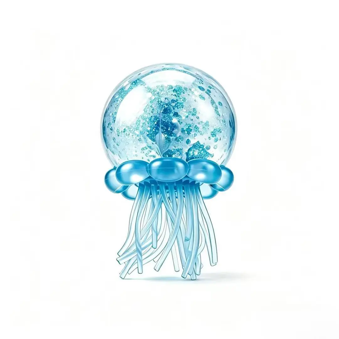 KIDGENIUS Stretchy Jellyfish Squishy Squeeze Ball - Non-Toxic Stress Relief Fidgeting Toy for Neurodivergent Kids Ages 3+, Oddly Satisfying ASMR Calming Tool, Travel-Friendly Fidget Stress Relief Toy