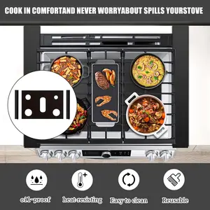 Gas Burner Mats for Samsung Gas Stove – Heat Resistant, Oil Resistant, Non-Slip, Reusable Stove Protectors for Easy Cleaning Kitchen Cooking