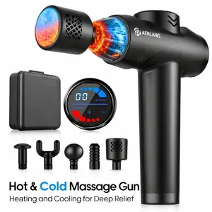AERLANG Massage Gun with Heat & Cold Therapy – Hot & Ice Compression for Deep Tissue Relief, 7 Heads, Silent Handheld Massager for Back, Neck, Shoulder, Legs & Feet – Ideal Gift for Him