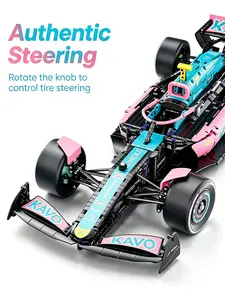 1:8 Pink&Blue/Red&White F1 Model Car Building Block Model Static Version Creative and Educational Game for Kids ABS Plastic Perfect Birthday & Christmas Gift Wonderful Activity for Parent-Child Interaction on Weekends, Building Block Sets, Puzzle Block Ca