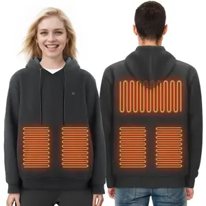 Father's Day Gift VEVOR Heated Hoodie Sweatshirt Unisex with Battery for Men & Women XL Size Black