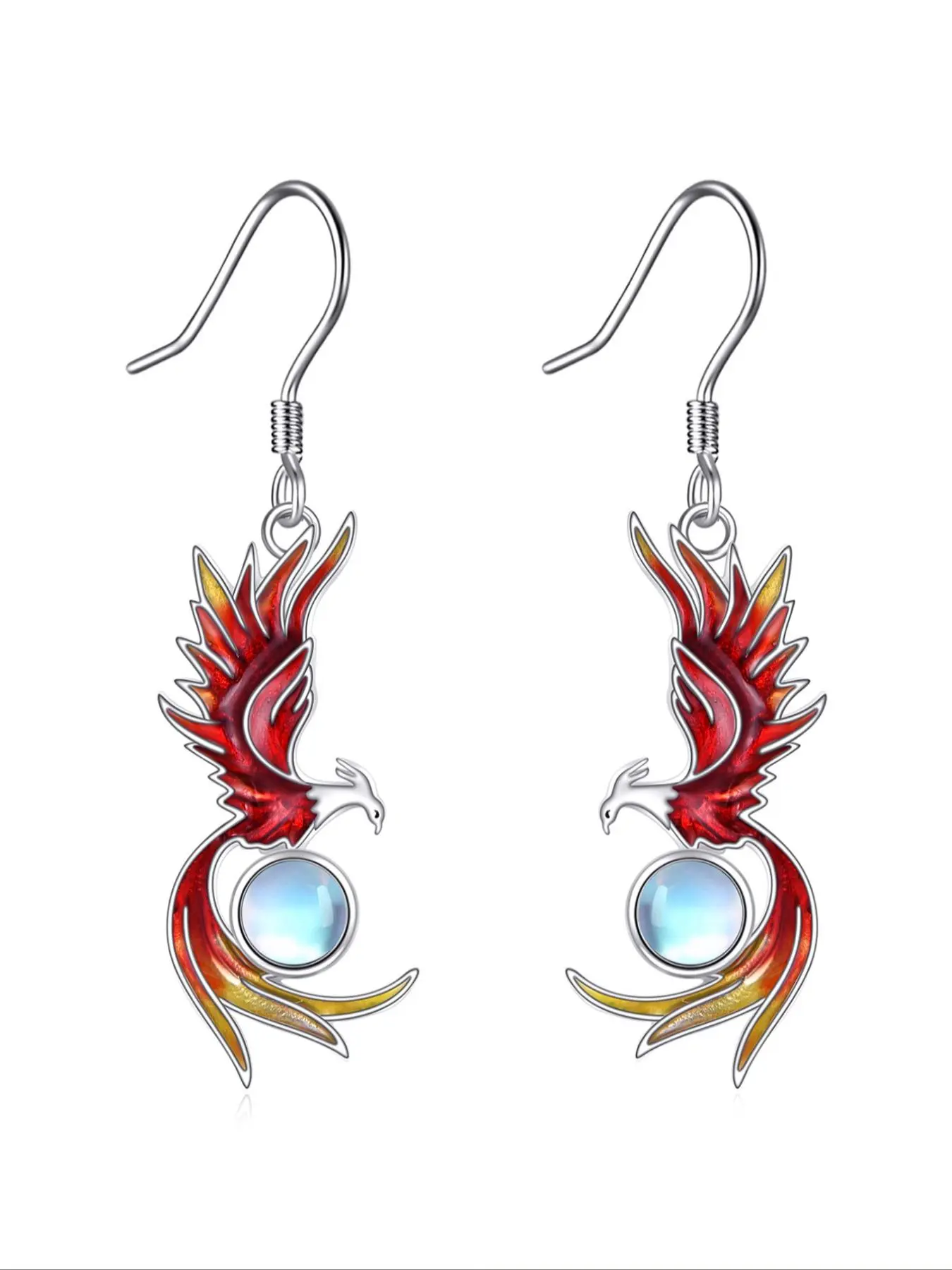925 Sterling Silver Phoenix Design Earrings, Fashionable Dangle Statement Earrings for Women & Girls, Trendy All-match & Exquisite Jewelry for Birthday Gift, Unique Earrings, Dangling Earrings