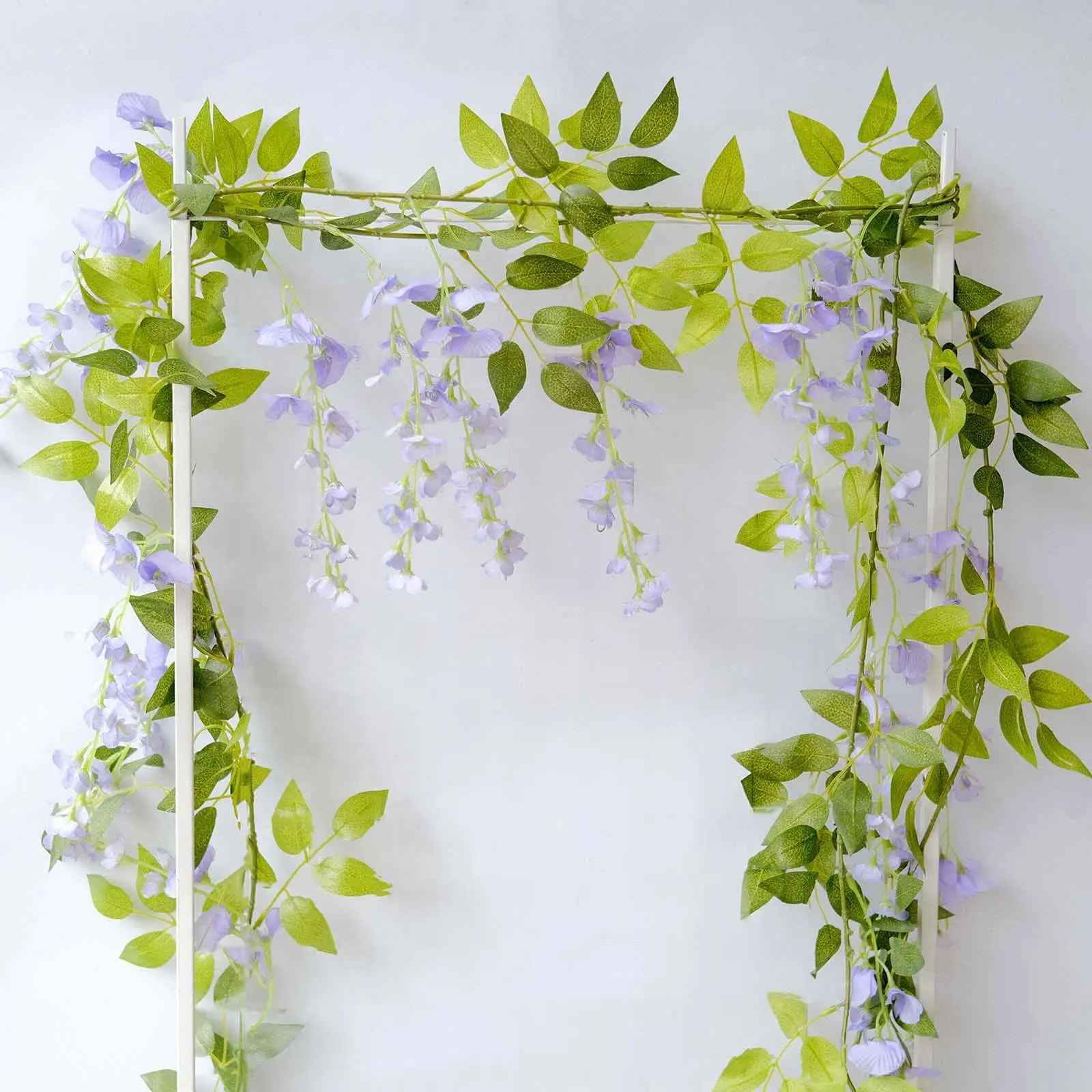 2-Pack Lavender Lilac Silk Wisteria Flower Garland Hanging Vines, 2-Piece Set Artificial Floral Home Decor for Wedding Arch - 6 ft Long, Two Piece Set
