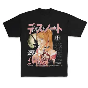 [100% Cotton] Misa Retro Pattern T-shirt, Death Note Merch, Anime Costume, Anime Shirt Top Street Dress Black Oversized