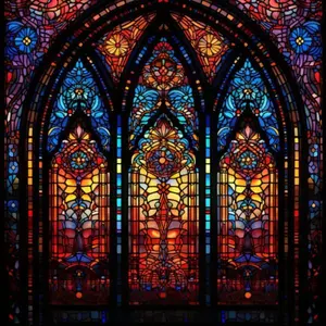 Gothic Stained Glass Window Cling Gothic Faux Stained Glass Window Film Gothic Window Sticker