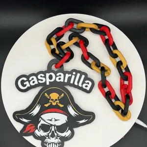 Gasparilla Big Chain Necklace - Custom 3D Printed Necklace with Unique Chain Strands, Elegant Design for Gasparilla Celebrations