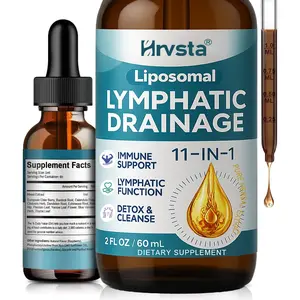 11-in-1 Liposomal Lymphatic Drainage Support – Organic Liquid Supplement with Burdock Root, Echinacea, Elderberry, Calendula & Cleavers Herb – Promotes Lymphatic Health – 2 fl oz
