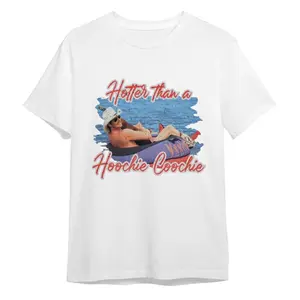 Hotter Than A Hoochie Coochie, Country Lyrics Tee, Hot Summer Shirt, Funny Summer Tee, Lake Day Shirt, Gifts For Women, Short Sleeve Tee Menswear