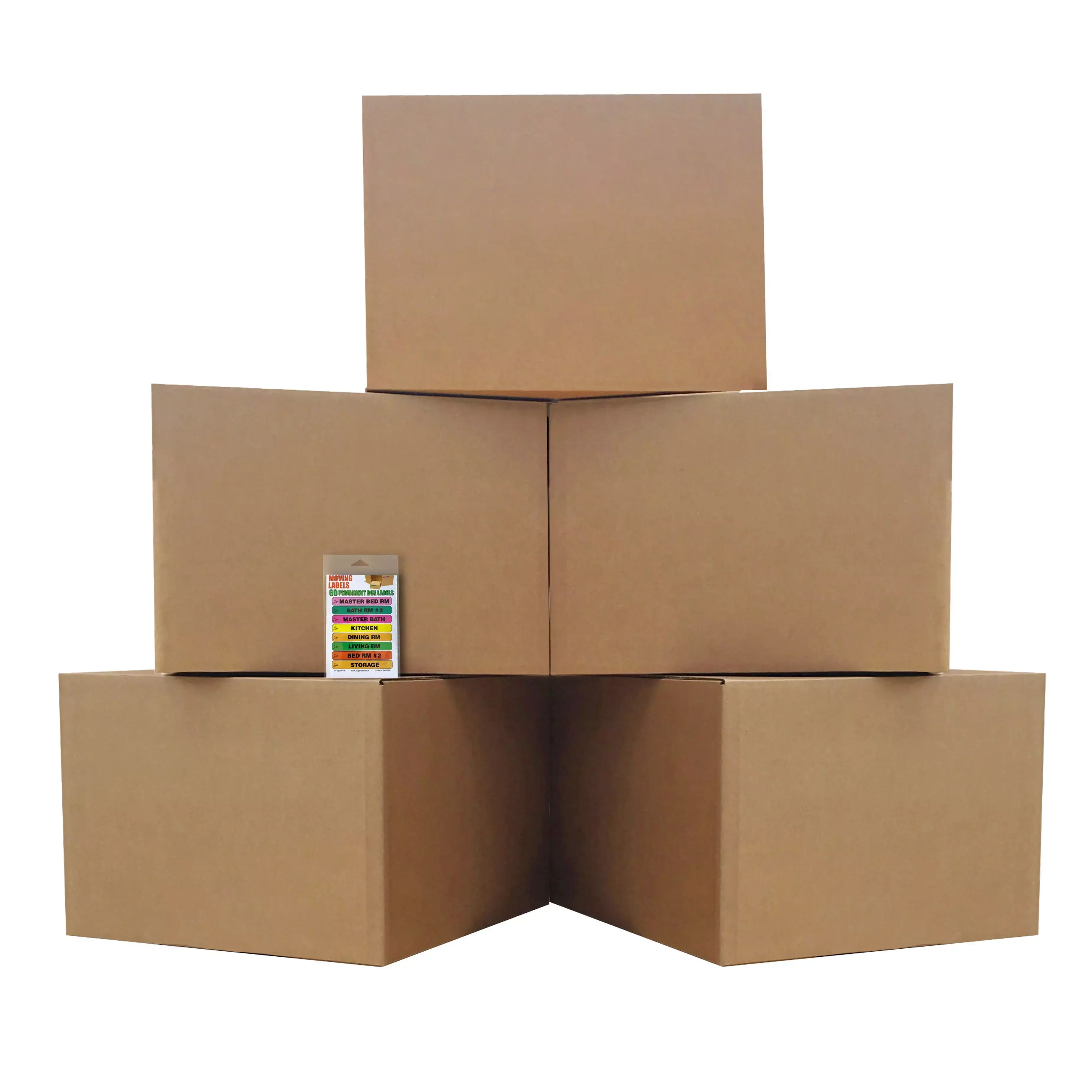 UBMOVE Extra Large Boxes 23" x 23" x 16" pack of 5 with Moving Labels Packing Materials