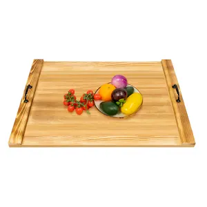 Rectangular Pine Wooden Stove Top Board - 30x22in, 0.6in Thick, Sturdy Smooth with Handles, Heat-Resistant Burner Protector for Gas/Electric Stoves, Kitchen Prep & Farmhouse Decor Serving Tray with Storage Father Son High School Graduation Gift