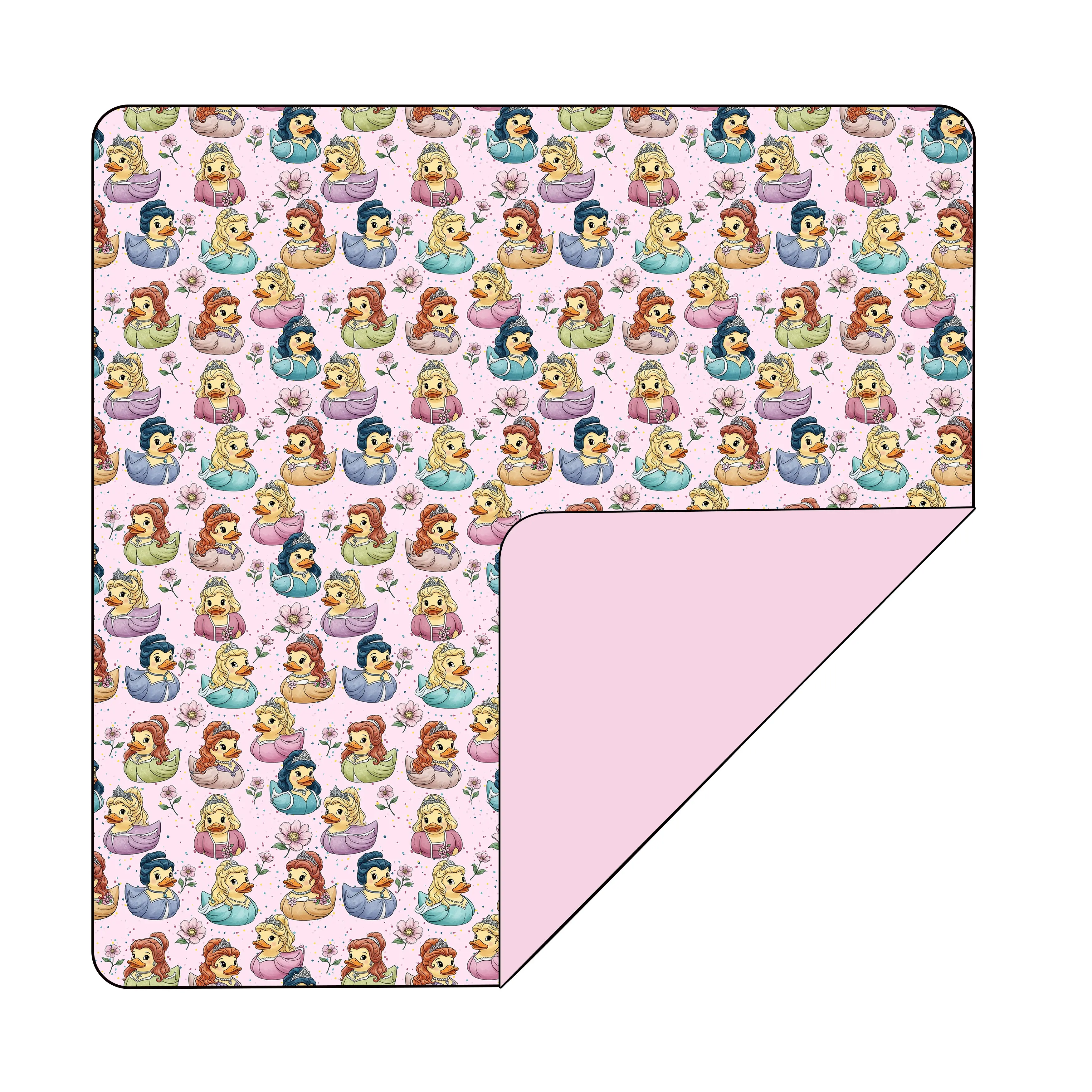 Princess Duckies 47x47 Double-Layered Bamboo Fiber Blanket - Soft, Plush Double-Material Blanket for Bedding Use, Soft Blankets