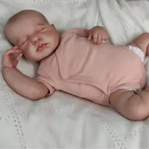 Realistic Full Body Silicone 16" Reborn Doll with Birth Certificate, Baby Bottle, Clothing, and Diaper