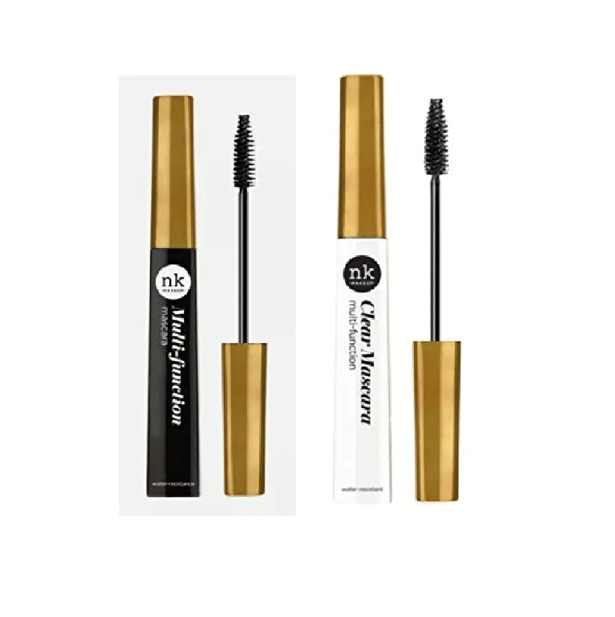 Nicka K Multi-Function Mascara, Black & Clear, Water-Resistant (Pack of 2)