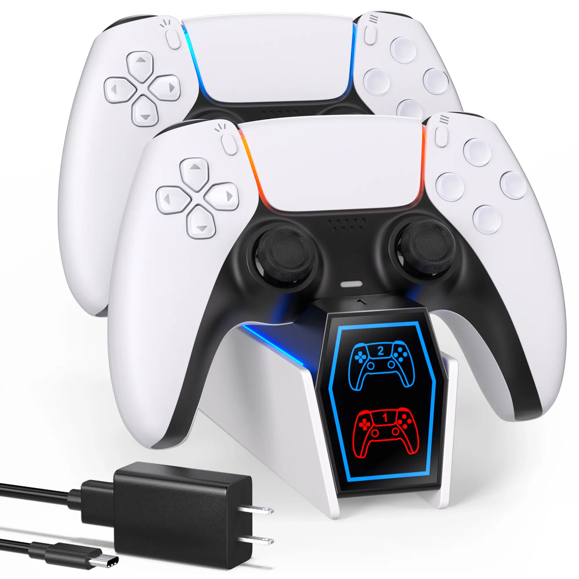 PS5 Controller Charger PS5 Accessories Kits, Controller Charging Stand for PlayStation 5, Docking Station Replacement for DualSense Charging Station
