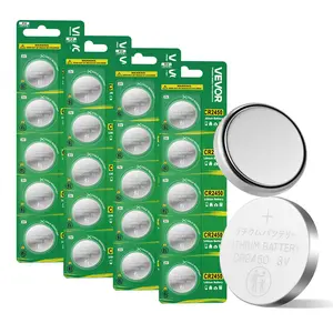 VEVOR CR2450 Lithium Battery, 20 Count (Pack of 4) Lithium Coin Battery, Non-Mercury and Anti-Swallow Designed, Long Lasting 3V CR 2450 Cell Batteries, for Key Fobs, Glucometers, and Other Devices
