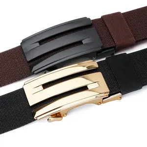 Genuine New Men’s Elastic Waistband Belt with Automatic Buckle, No Holes, Versatile for Outdoor Use