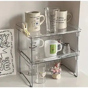 Multifunctional folding storage rack, suitable for kitchen countertops, condiment racks, cup holders, bathroom organization, practical storage for office desks, multifunctional shelves, and kitchen storage racks.
