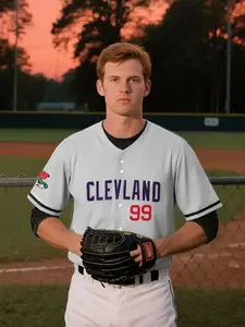 Cleveland Baseball T-Shirt, Vintage Baseball Jersey, Number 99 Wayne Shirt, Button-Up Top, Lightweight Breathable, Gift Idea