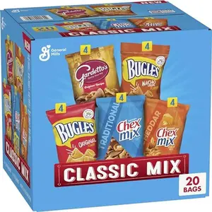 Classic Mix Snack Variety Pack, Bugles Original and Nacho Cheese, Gardetto's Original Recipe, Chex Mix Traditional and Cheddar, 20 Ct, 28 oz