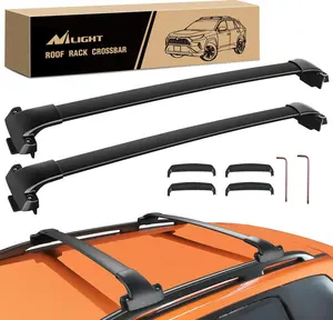 Nilight Roof Rack Cross Bars Fit for Subaru Crosstrek 2018-2023 & Impreza 2017 18 19 20 21 22 2023 Aluminum Rails Crossbars with Rubber Pad for Rooftop Cargo Carrier Kayak (Only Fit Raised Side Rails) Roofrack