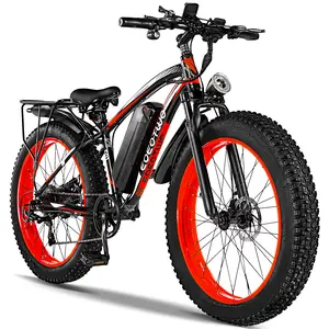 EOEOTWO E01  Electric Bike for Adults with 1500W Peak Motor, 48V 15Ah (720Wh) Battery Electric Bike,Aluminum alloy frame（29.4KG） 26'' x 4'' Fat Tire Ebike, 30+MPH Speed, Cruise Control, with Fenders, Rear Rack