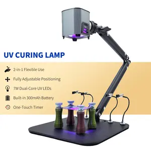 Magnetic PCB Workstation with 4 Spring-Loaded Magnetic Holders, 4 Mini Clips & Detachable 7W UV Curing Lamp – Ideal for Phone Repair, Nail Art, Resin Crafting & PCB Solder Mask, Metal Tool