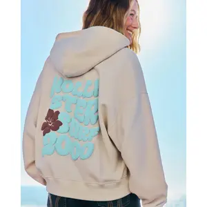 Hollister Hollister Feel Good Easy Zip-Up Logo Graphic Hoodie