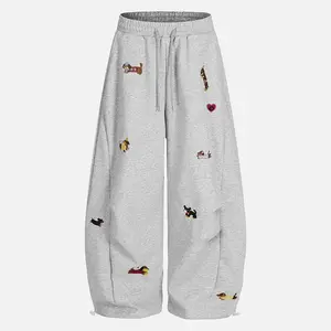 Aelfric Eden Women Embroidery Puppy  Sweatpants  Loose-fitting Wide-leg Pants Casual Y2K Streetwear Joggers