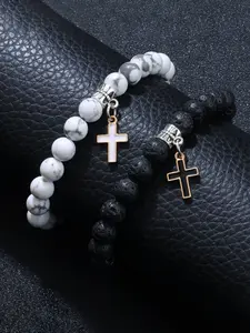Couple Cross Charm Bracelet, Fashionable Bracelet for Women & Men, Trendy All-match & Exquisite Jewelry for Birthday Gift, Matching Bracelets