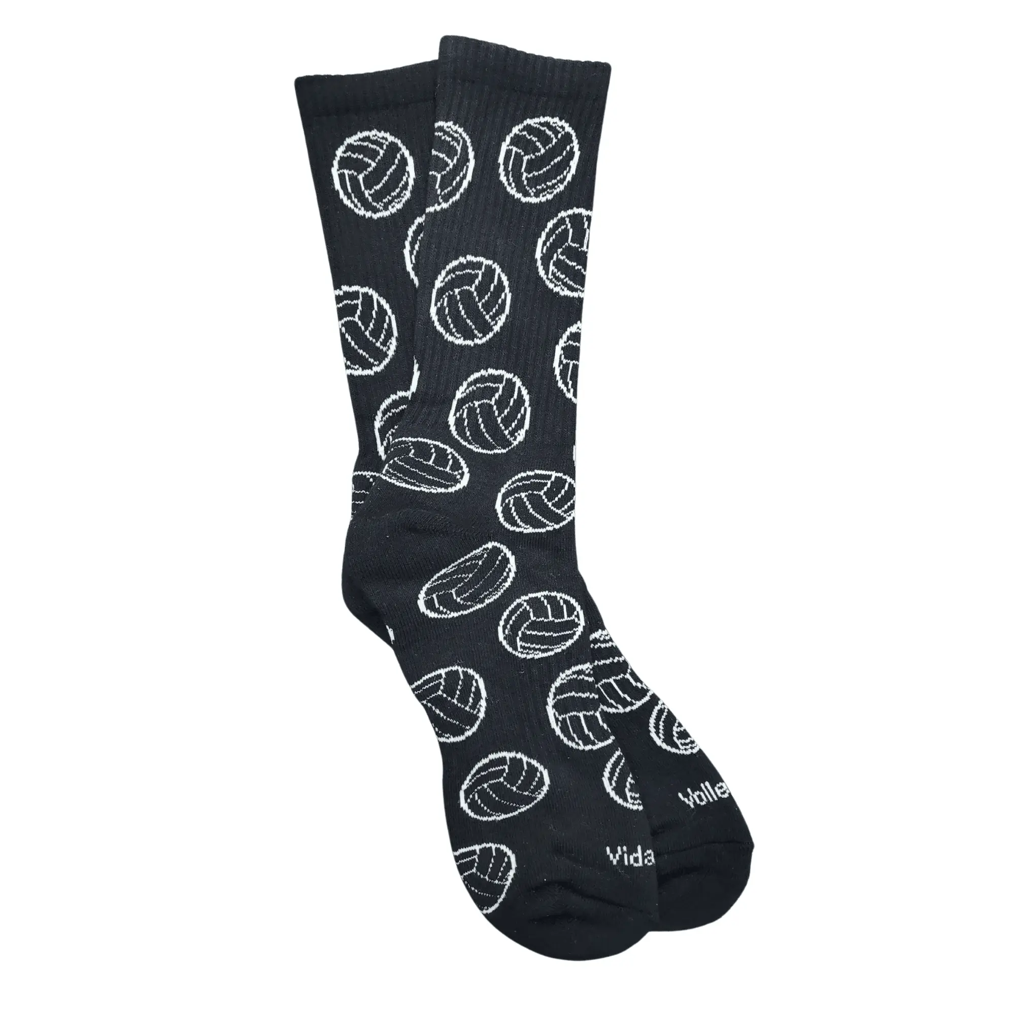 Black and White Volleyball Crew Socks