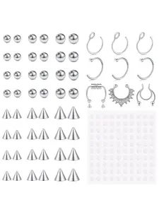 Fake Eyebrow Ring Fake Lip Labret Studs Replacement Balls Spike with  Sticker,  Non-piercing Body Jewelry, Fashion Accessories for Women & Men, Stainless Steel