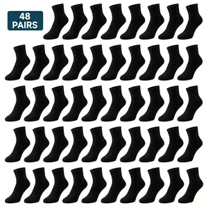 48 Pairs Everyday Athletic Socks for Men Women, Moisture Wicking Quarter Ankle Socks, Comfortable Sports Gym Running Casual Socks