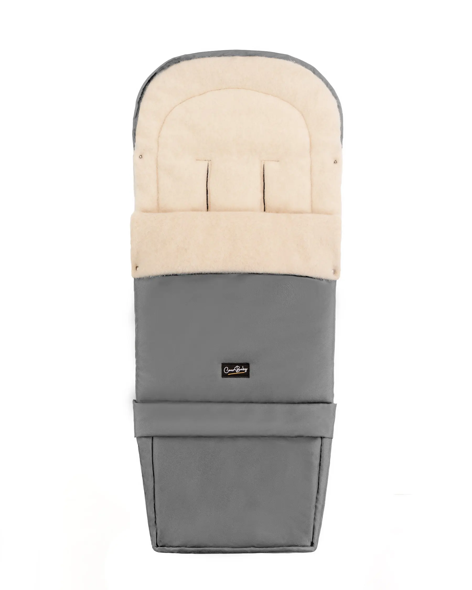 Gray Organic Wool Adjustable Footmuff