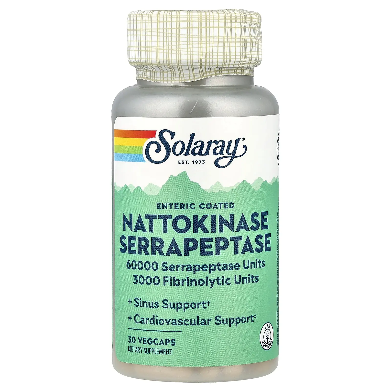 Solaray Nattokinase Serrapeptase, Enteric Coated, 30 VegCaps
