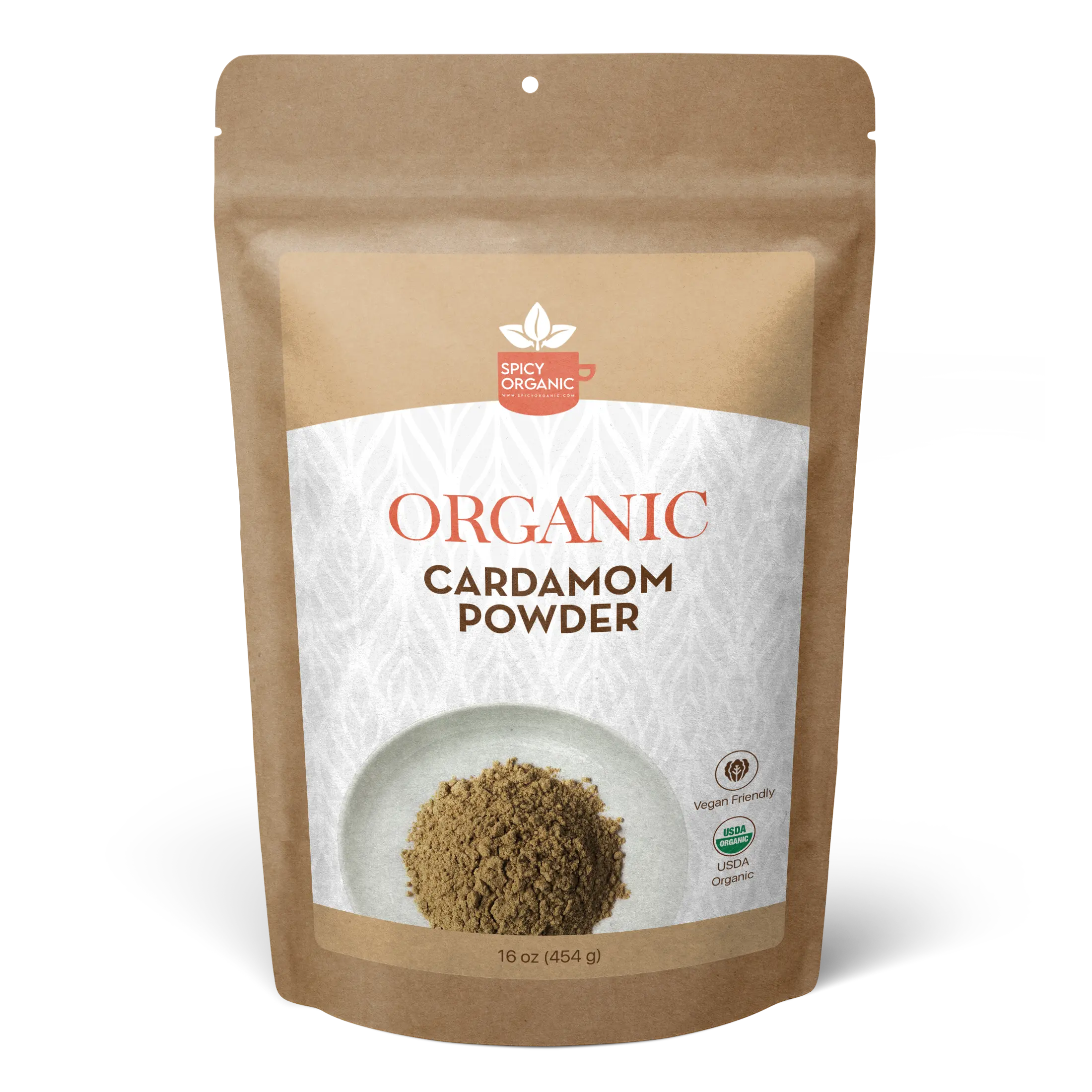 SPICY ORGANIC Cardamom Powder - 4 oz. - Certified USDA Organic Ground Cardamom - Gluten Free- Non GMO - Ideal for Baking, Cooking, and Beverages