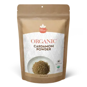 SPICY ORGANIC Cardamom Powder - 4 oz. - Certified USDA Organic Ground Cardamom - Gluten Free- Non GMO - Ideal for Baking, Cooking, and Beverages