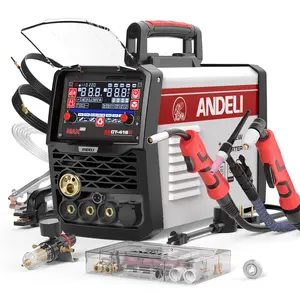 ANDELI Plasma Cutter Welder Combo 6-in-1 Multifunctional 110V/220V Dual Voltage 160A MIG/TIG/Stick 40A Cut LED Display Auto Save Parameters welder machine