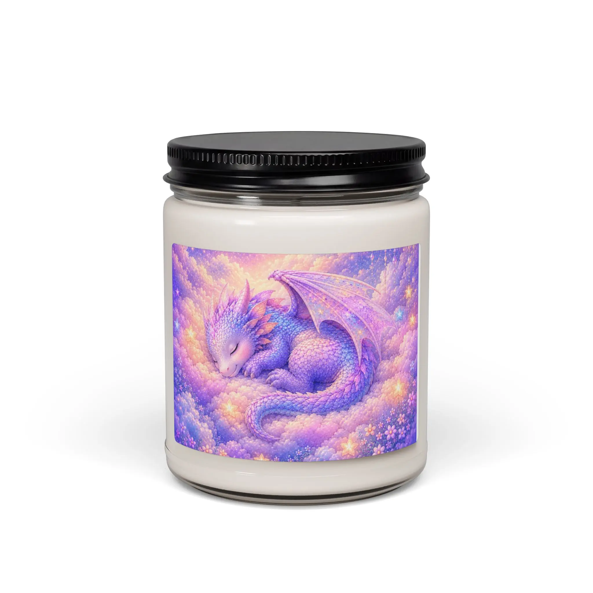 Dreamy Baby Dragon Scented Soy Candle | Magical Fantasy Candle | Cozy Home Décor | Soft Pastel Gift | 9 oz