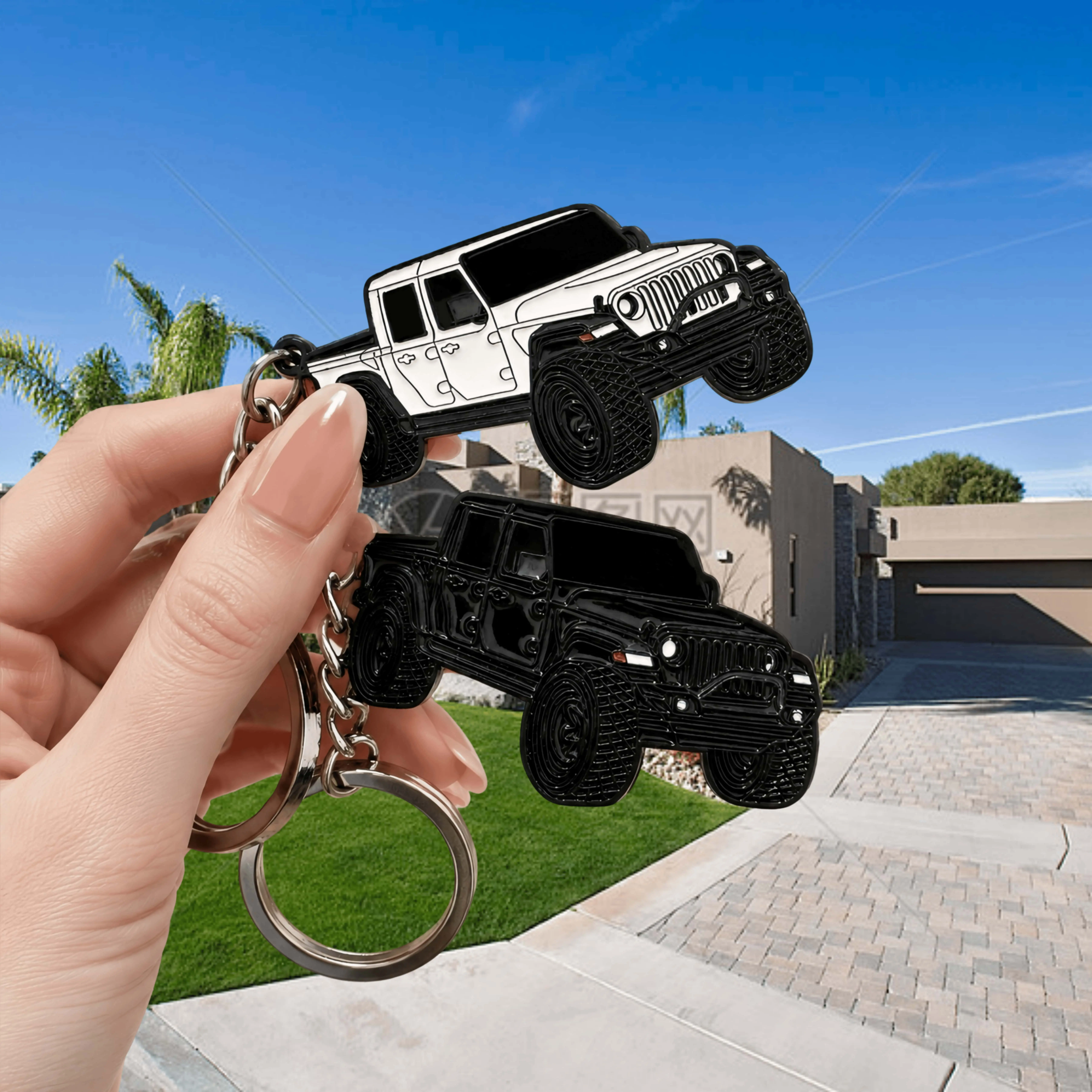 For JT Gladiator Owners Metal Keychain compatible with JT Gladiator Accessories Rubicon Mojave 2025 2024 2023 2022 Fob Key Chain Truck Gift Unique Ideas for Off-Road Lovers