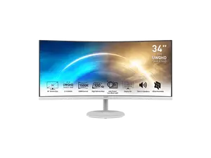 MSI Pro MP341CQW 34" UWQHD 3440 x 1440 (2K) 100 Hz 1ms (MPRT) / 4ms (GTG) Built-in Speakers Curved monitor